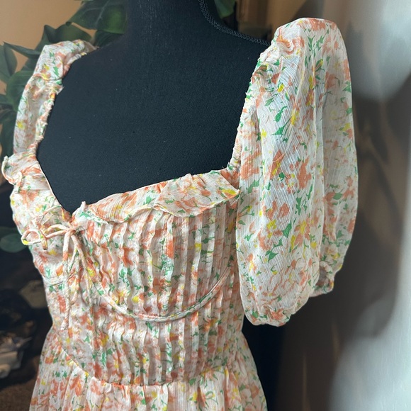 Anthropologie Pink Floral Maxi Dress - Picture 4 of 16